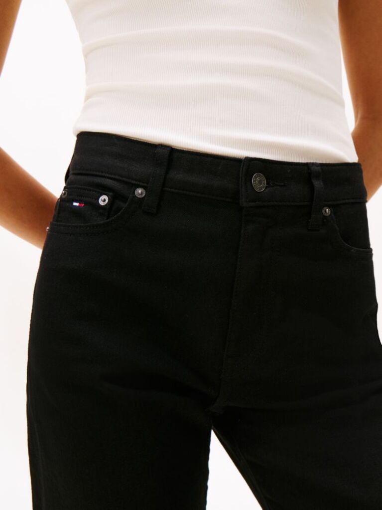 Denim Μαύρο Slim Τζιν Σε Ίσια Γραμμή Με Κανονική Μέση  Γυναίκες