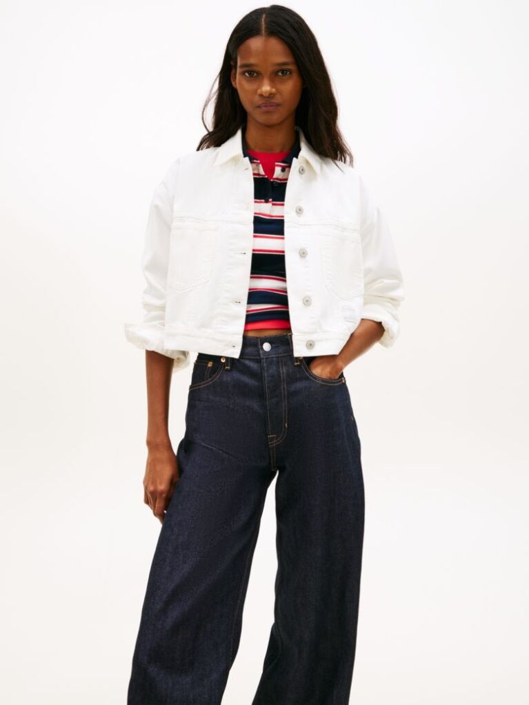 Denim Oversized Denim Τζάκετ Με Πίσω Λογότυπο  Γυναίκες