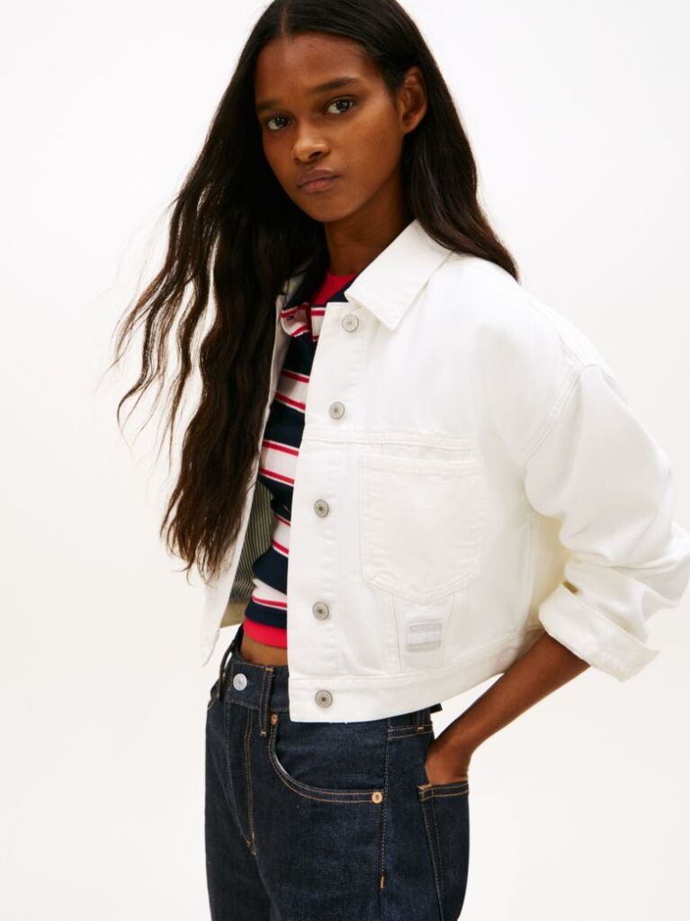 Denim Oversized Denim Τζάκετ Με Πίσω Λογότυπο  Γυναίκες