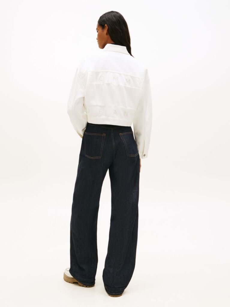 Denim Oversized Denim Τζάκετ Με Πίσω Λογότυπο  Γυναίκες