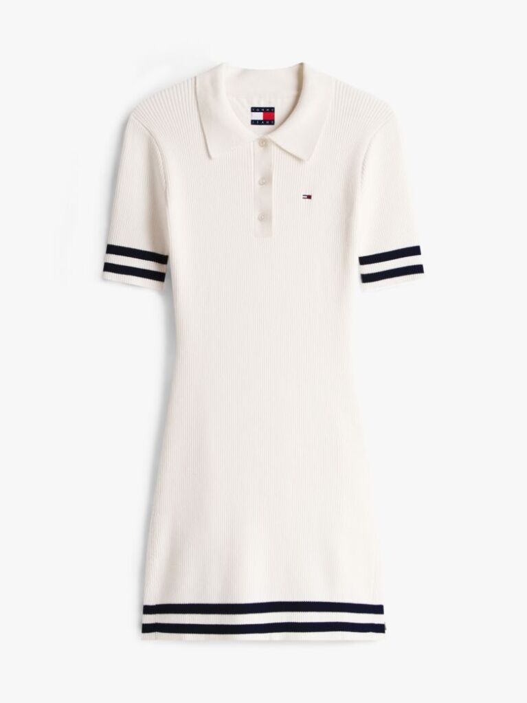 White Fit & Flare Polo Mini Dress  Women
