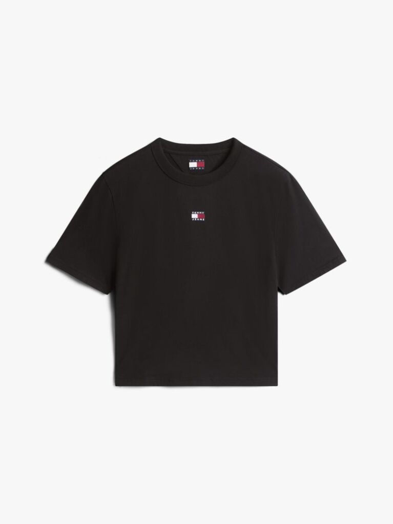 Black Boxy Badge Tee  Women