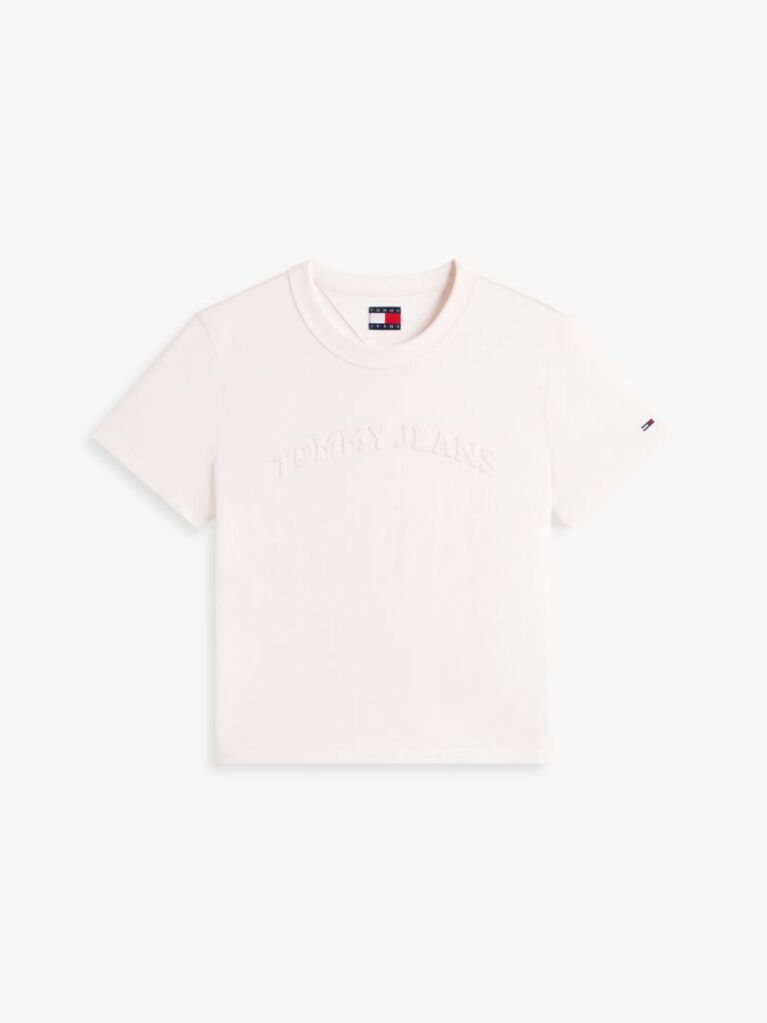 Άσπρο T-Shirt Σε Κανονική Γραμμή Με Tonal Λογότυπο  Γυναίκες