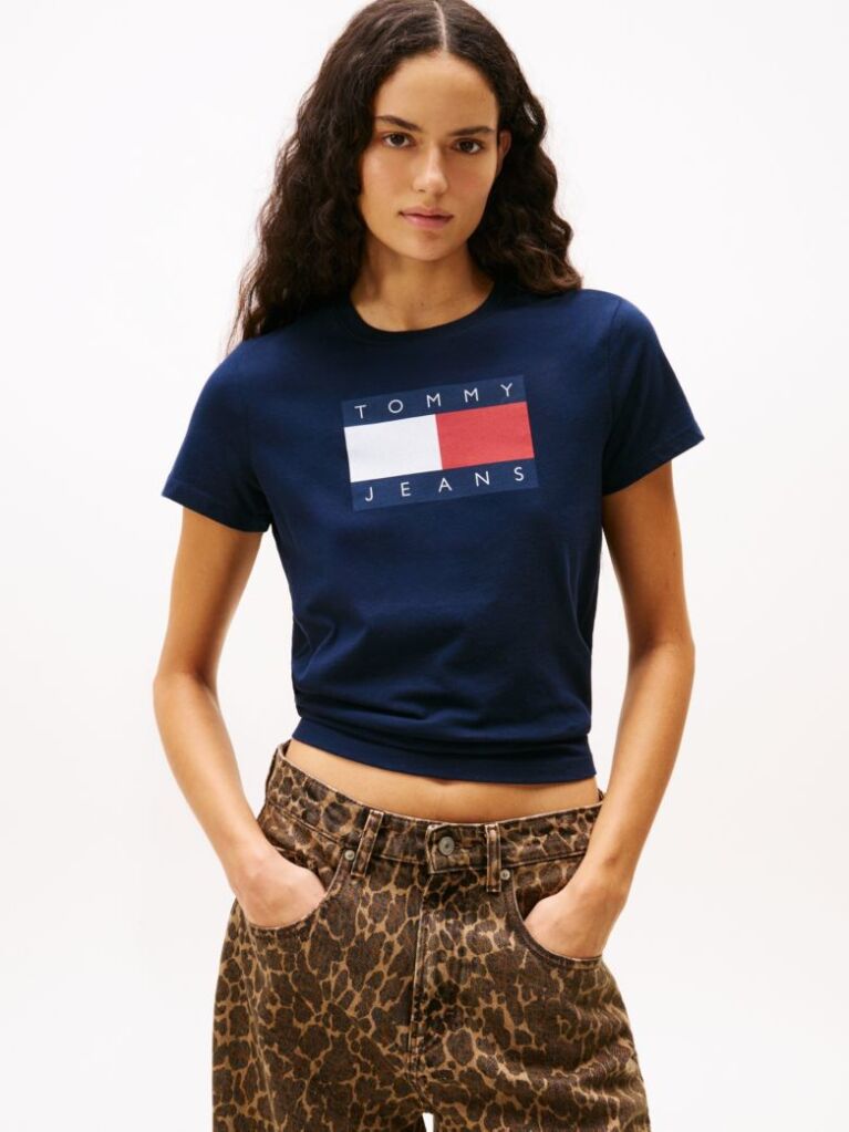 Blue Tonal Tommy Flag T-Shirt  Women
