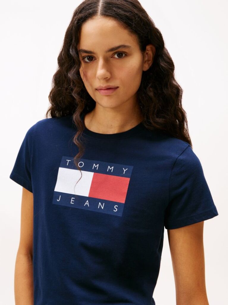 Blue Tonal Tommy Flag T-Shirt  Women
