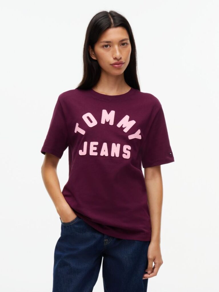 Μωβ T-Shirt Από Jersey Σε Άνετη Γραμμή Με Λογότυπο  Γυναίκες