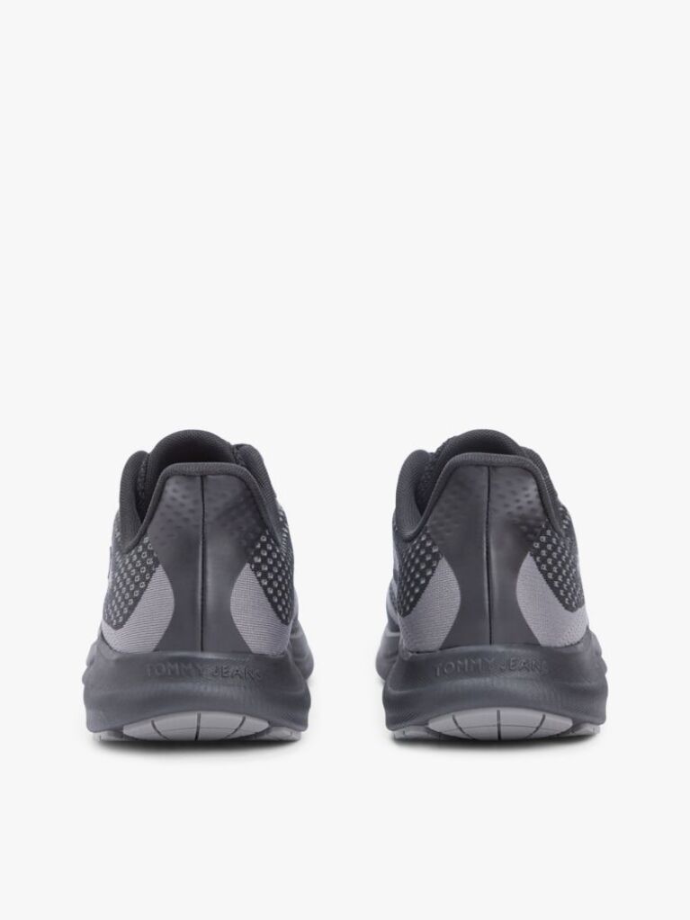 Black Jacquard Knit Logo Trainers  Men