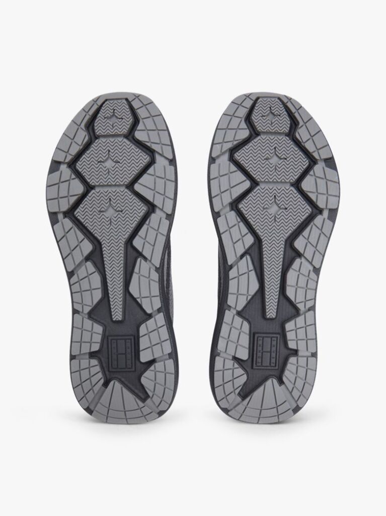 Black Jacquard Knit Logo Trainers  Men