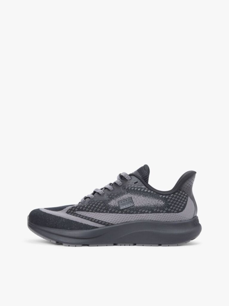 Black Jacquard Knit Logo Trainers  Men