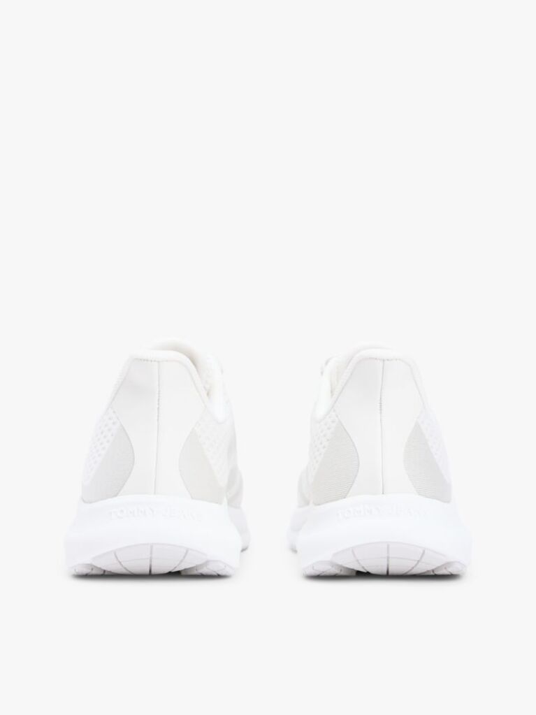 White Jacquard Knit Logo Trainers  Men