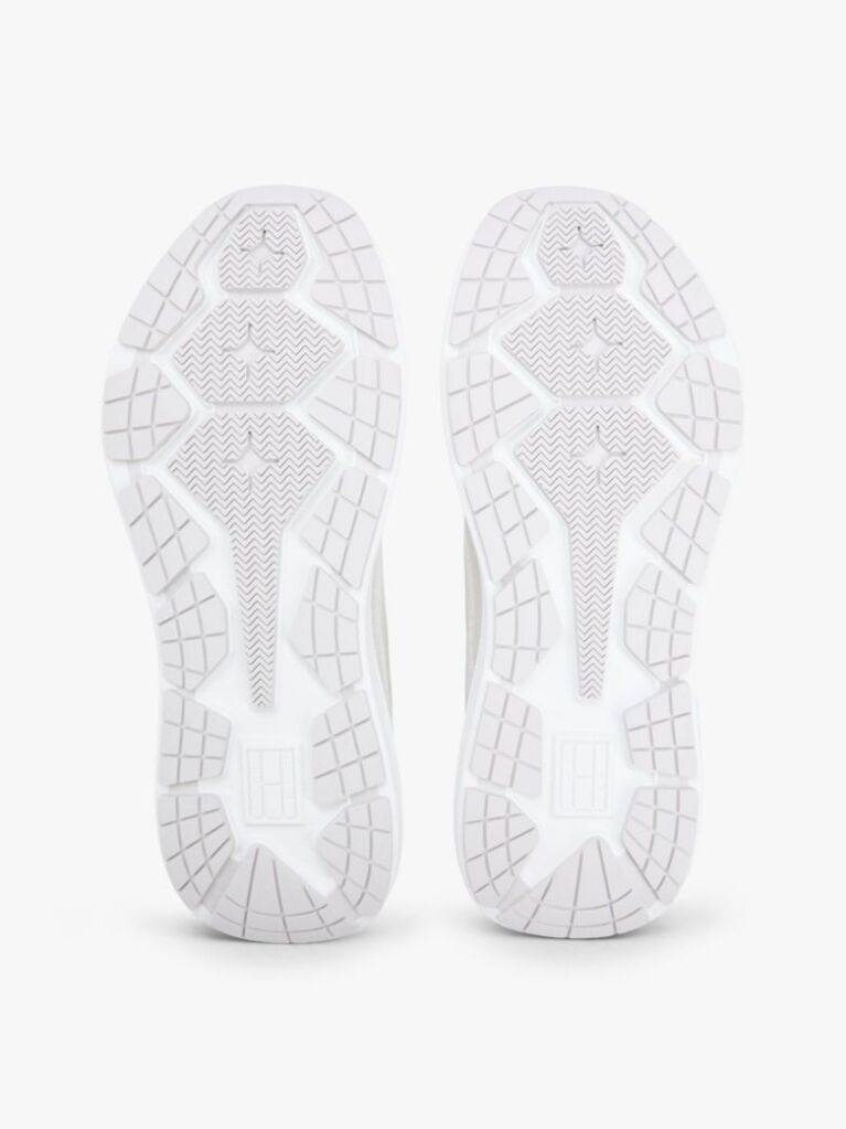 White Jacquard Knit Logo Trainers  Men