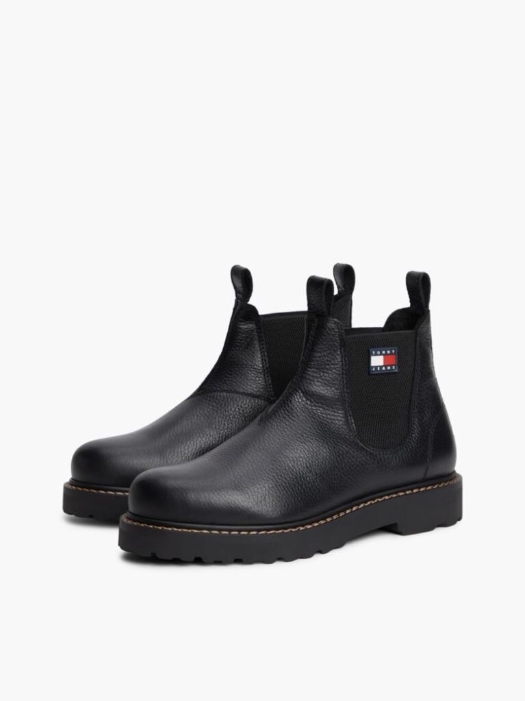 Black Archive Warm Lined Leather Chelsea Boots  Men