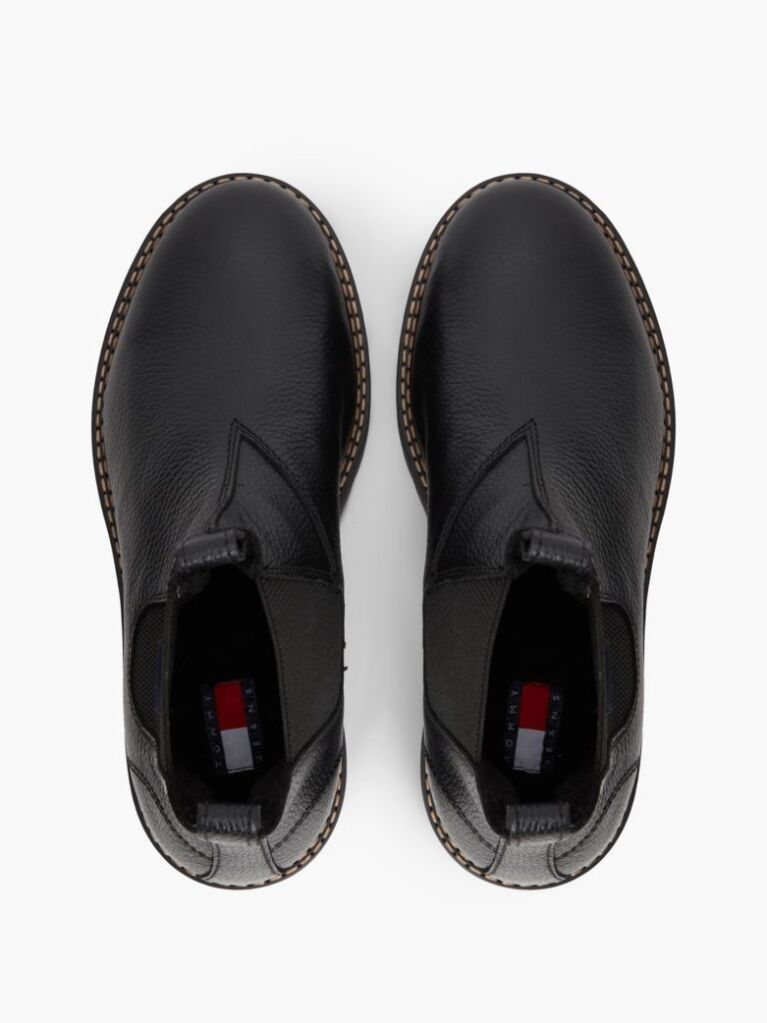 Black Archive Warm Lined Leather Chelsea Boots  Men
