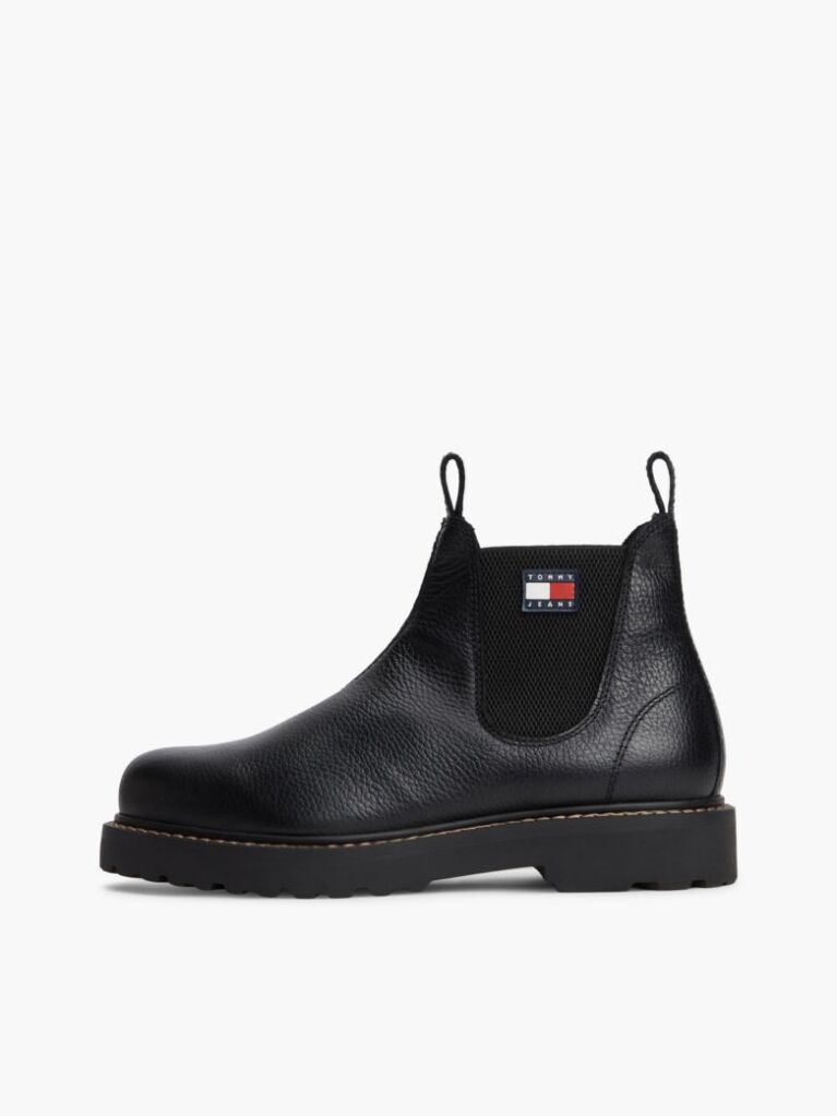 Black Archive Warm Lined Leather Chelsea Boots  Men