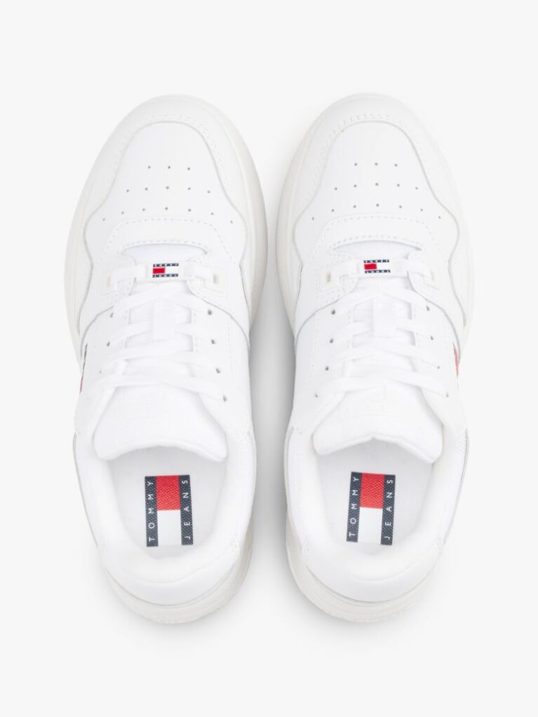 Άσπρο Essential Ρετρό Δερμάτινα Sneakers Με Σόλα Flatform  Γυναίκες