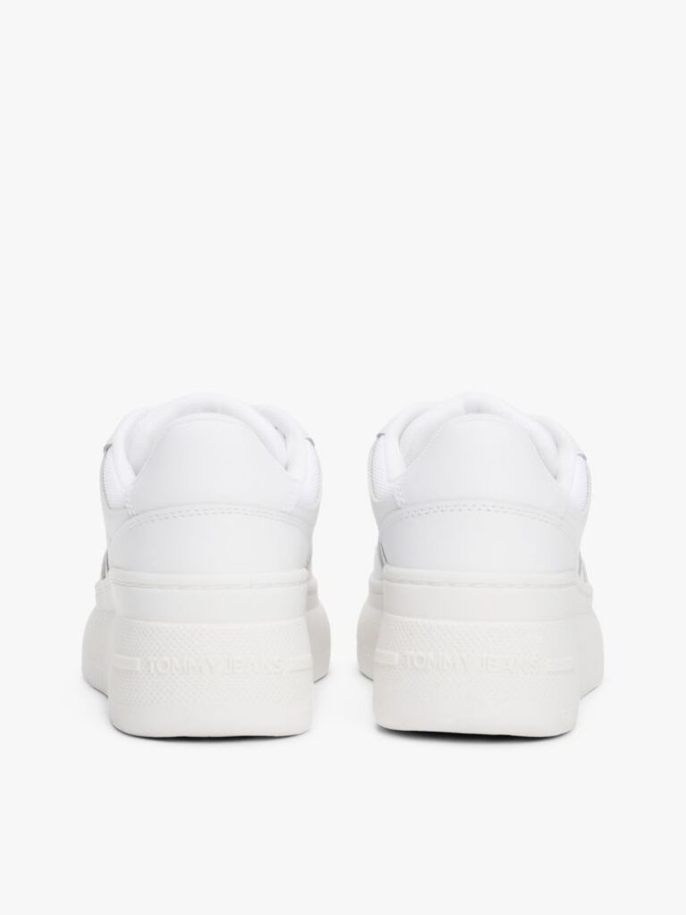 Άσπρο Essential Ρετρό Δερμάτινα Sneakers Με Σόλα Flatform  Γυναίκες