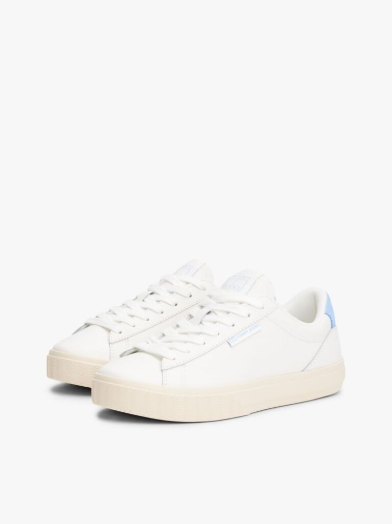 Μπλε Essential Δερμάτινα Sneakers Με Λεπτομέρειες Σε Αντίθεση  Γυναίκες