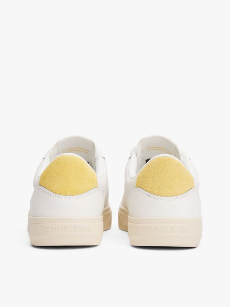 Κίτρινο Essential Δερμάτινα Sneakers Με Λεπτομέρειες Σε Αντίθεση  Γυναίκες