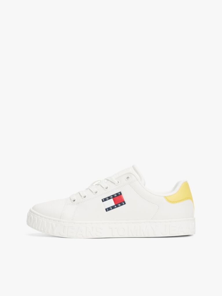 Κίτρινο Sneakers Με Ανάγλυφο Λογότυπο Σε Αντίθεση  Γυναίκες