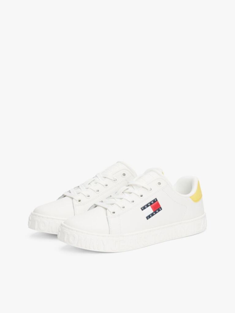 Κίτρινο Sneakers Με Ανάγλυφο Λογότυπο Σε Αντίθεση  Γυναίκες