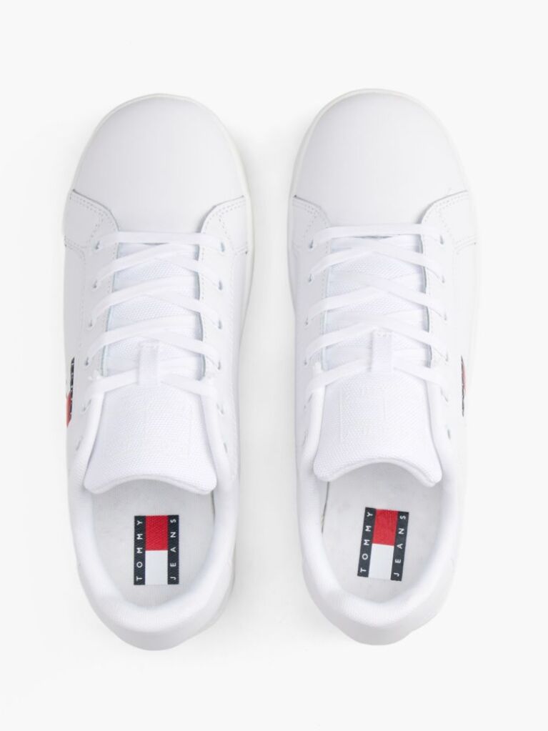 Άσπρο Sneakers Platforms Με Δέρμα Και Λογότυπο  Γυναίκες