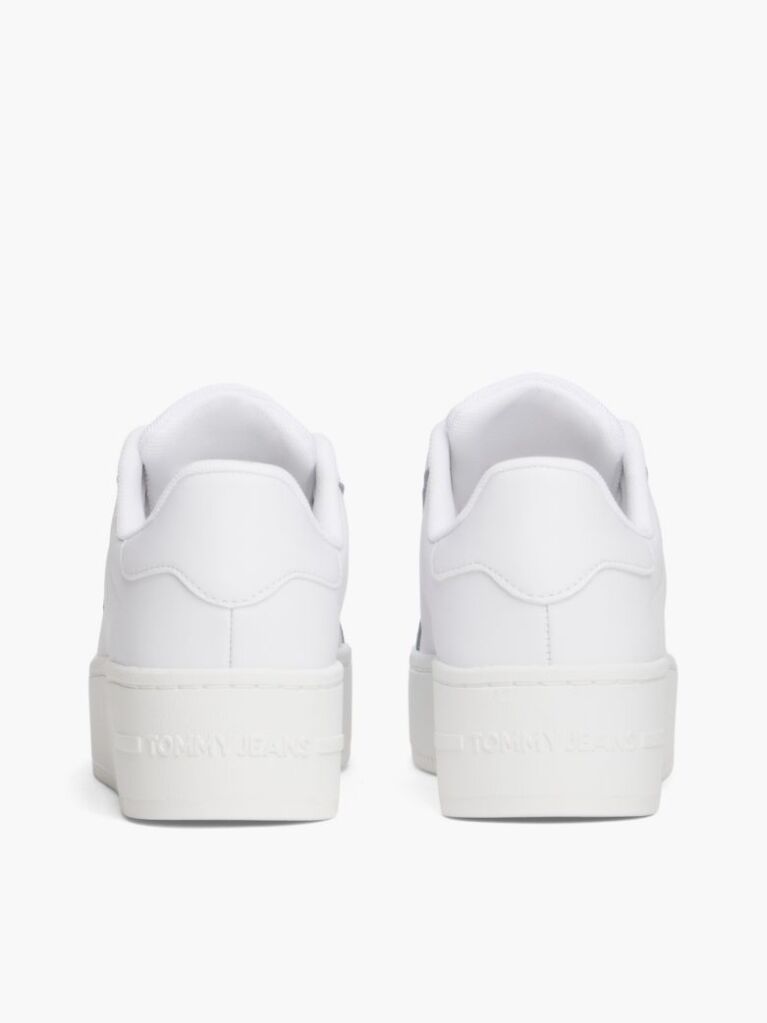 Άσπρο Sneakers Platforms Με Δέρμα Και Λογότυπο  Γυναίκες