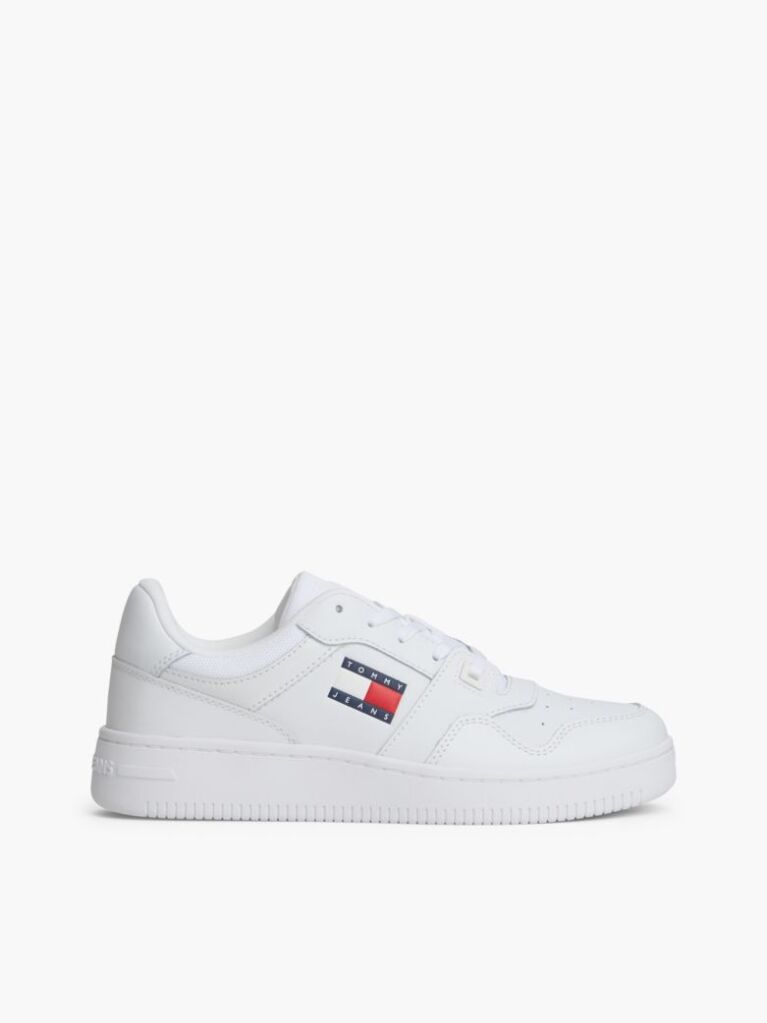 Άσπρο Sneakers Retro Basketball Με Λογότυπο Και Δέρμα  Γυναίκες