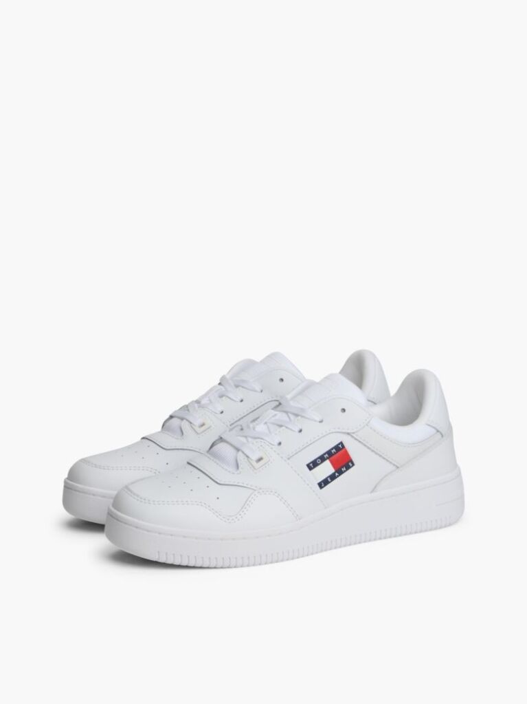 Άσπρο Sneakers Retro Basketball Με Λογότυπο Και Δέρμα  Γυναίκες