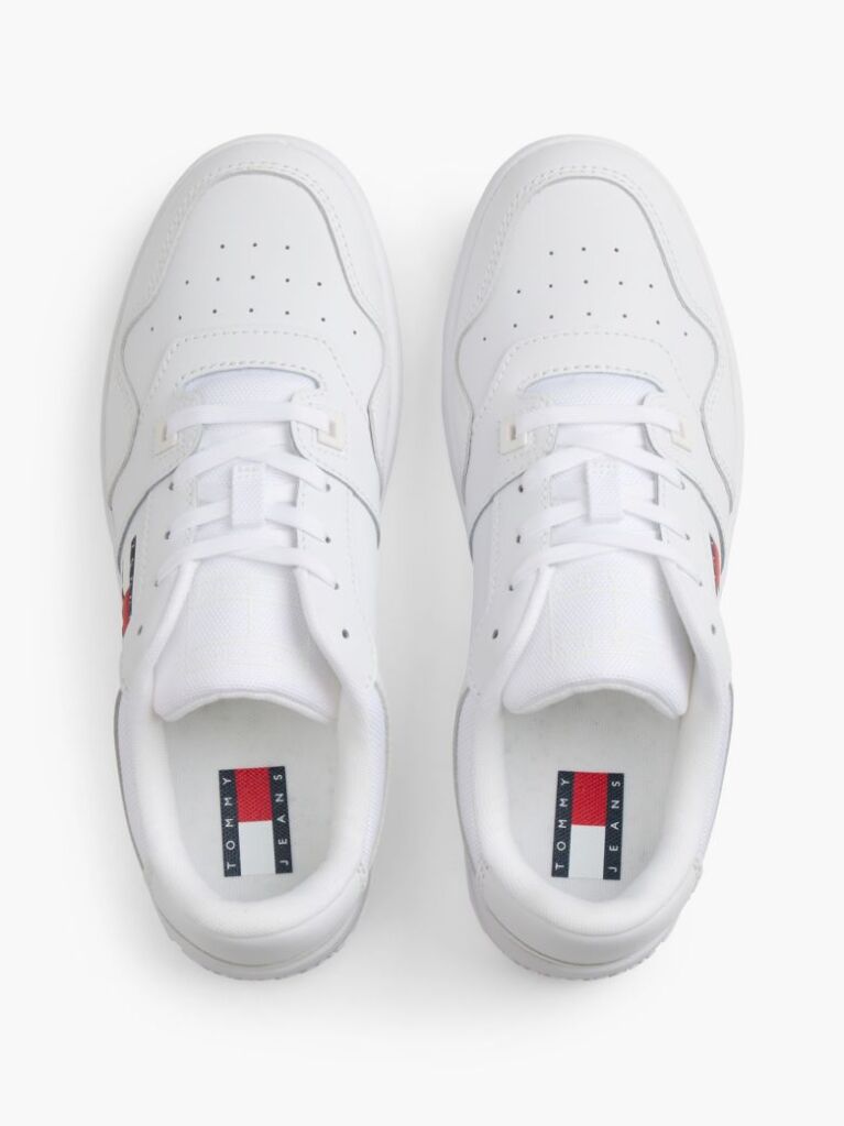 Άσπρο Sneakers Retro Basketball Με Λογότυπο Και Δέρμα  Γυναίκες