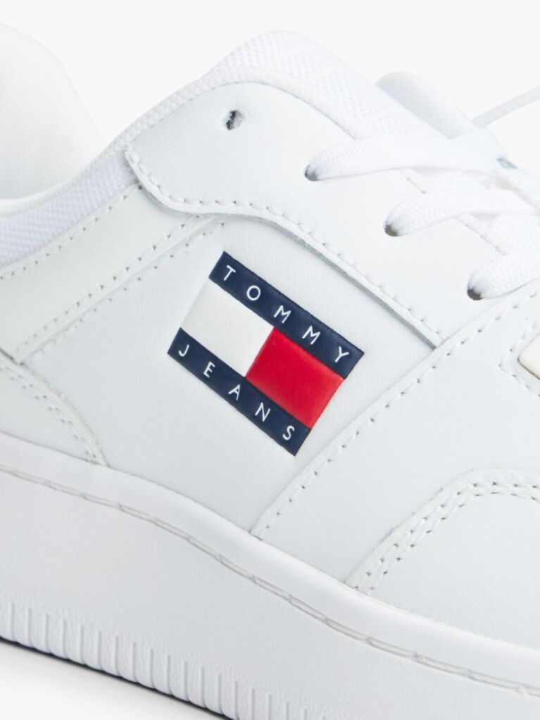 Άσπρο Sneakers Retro Basketball Με Λογότυπο Και Δέρμα  Γυναίκες