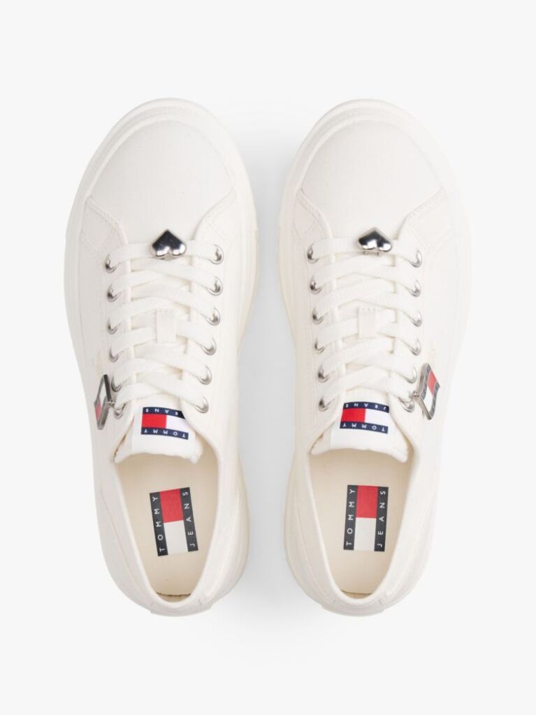 Άσπρο Sneakers Canvas Με Πλατφόρμα  Γυναίκες