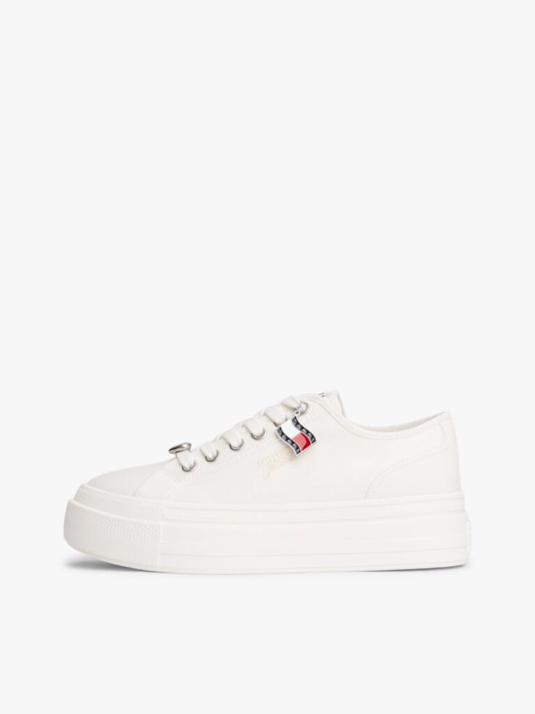 Άσπρο Sneakers Canvas Με Πλατφόρμα  Γυναίκες