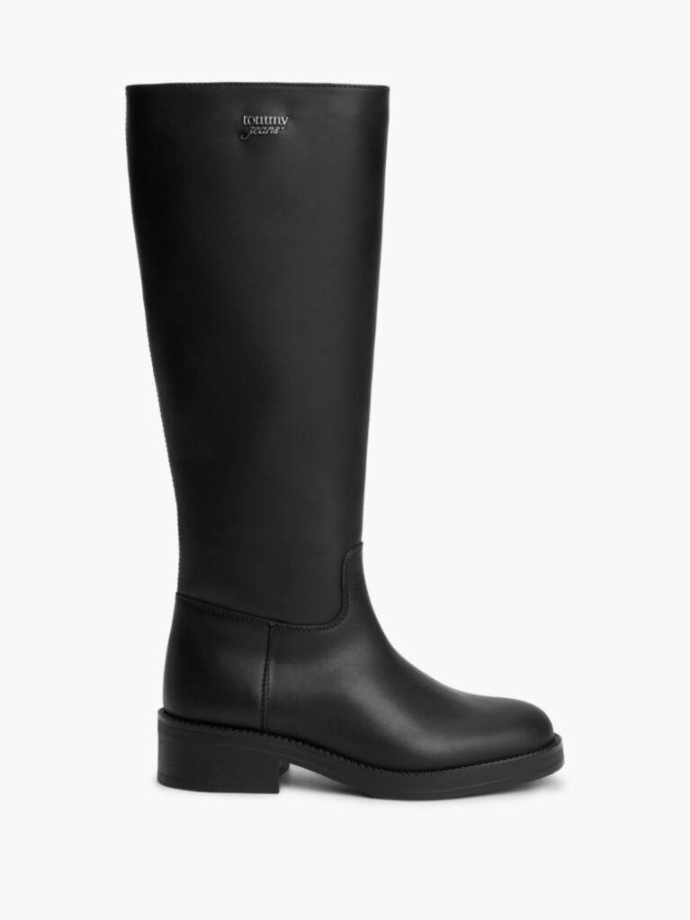 Black Leather Soft Sole Knee-High Boots  Women