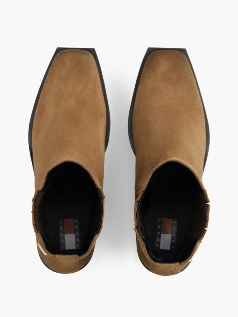 Khaki Suede Tonal Plaque Western Boots  Women