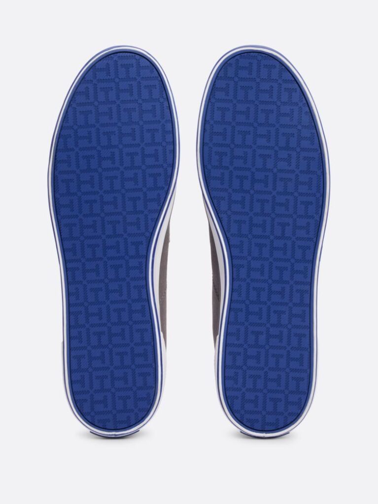 Grey Canvas Lace Up Trainers  Men