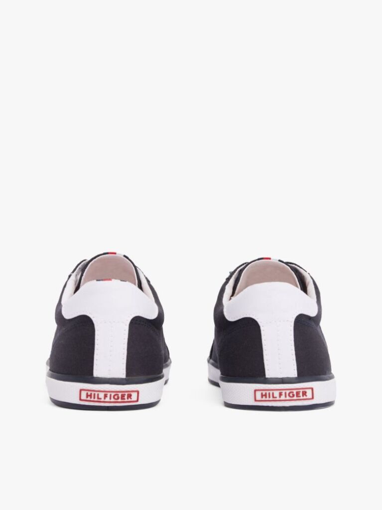 Blue Canvas Lace Up Trainers  Men