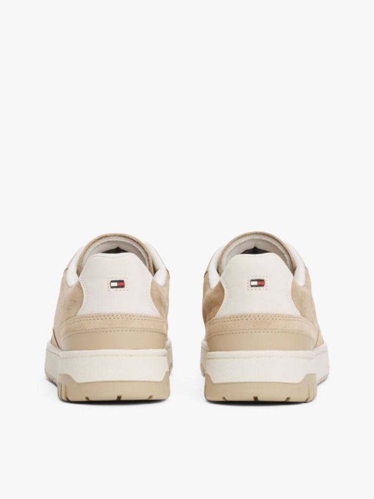 Μπεζ Δερμάτινα Sneakers Με Μίξη Υφών  Άνδρες