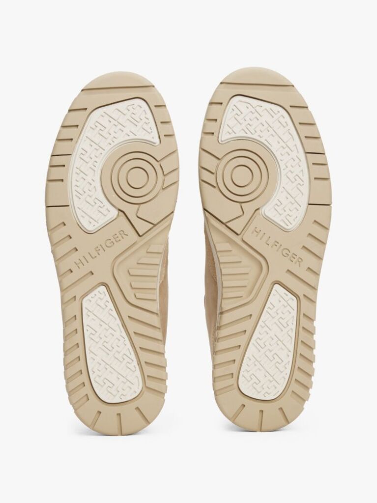 Μπεζ Δερμάτινα Sneakers Με Μίξη Υφών  Άνδρες