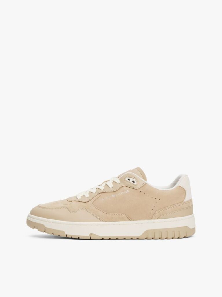Μπεζ Δερμάτινα Sneakers Με Μίξη Υφών  Άνδρες