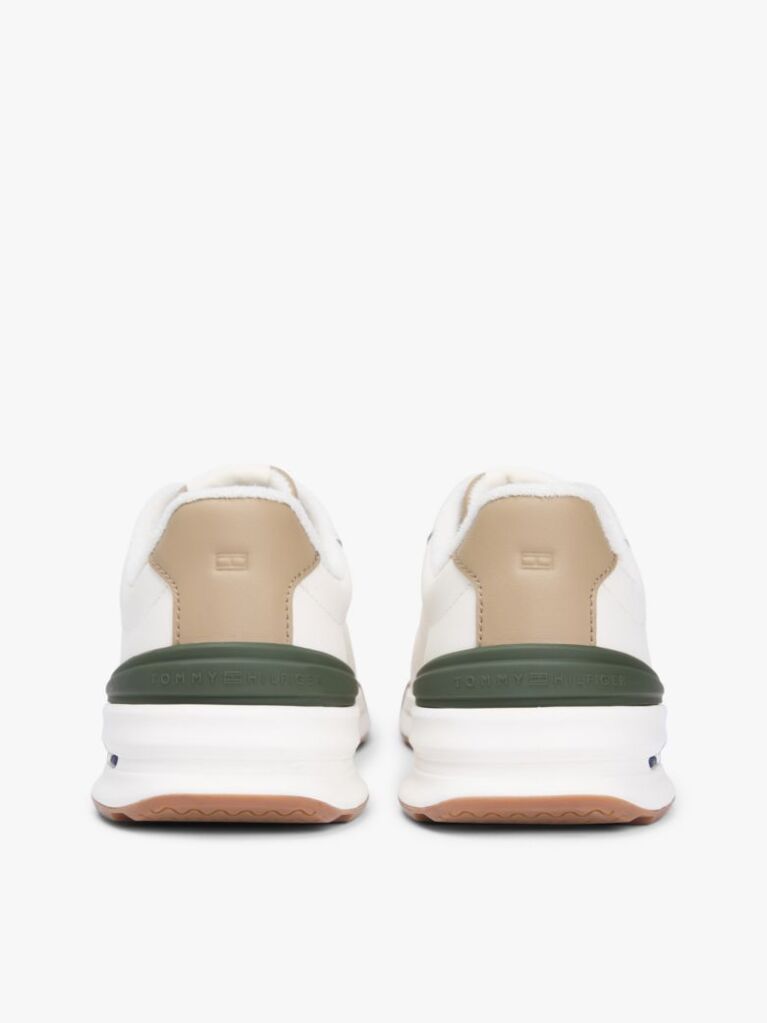 Μπεζ Δερμάτινα Ρετρό Sneakers Με Μίξη Υφών  Άνδρες