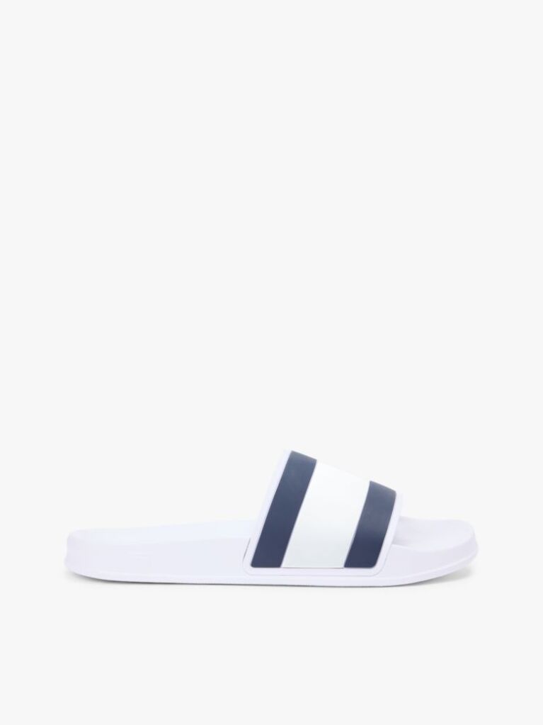 Άσπρο Slides Με Branded Λουράκι  Άνδρες