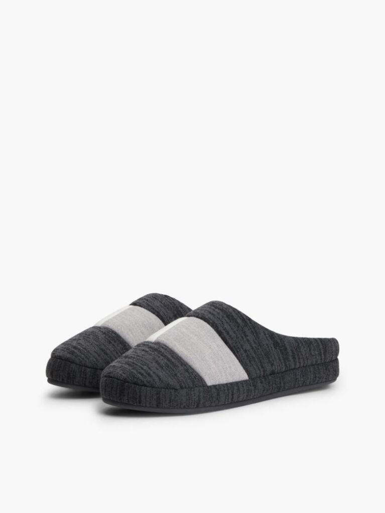 Grey Colour-Blocked Flag Slippers  Men