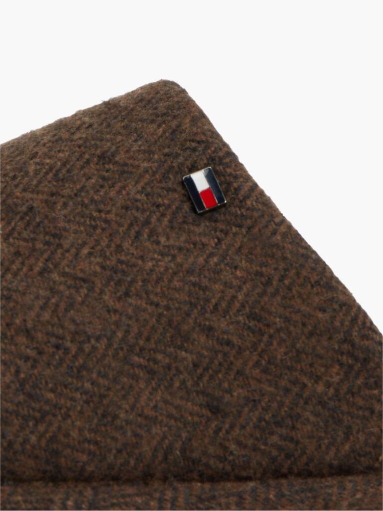 Brown Enamel Flag Herringbone Slippers  Men