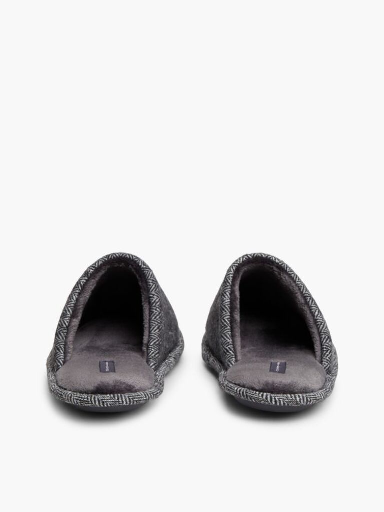 Grey Enamel Flag Herringbone Slippers  Men