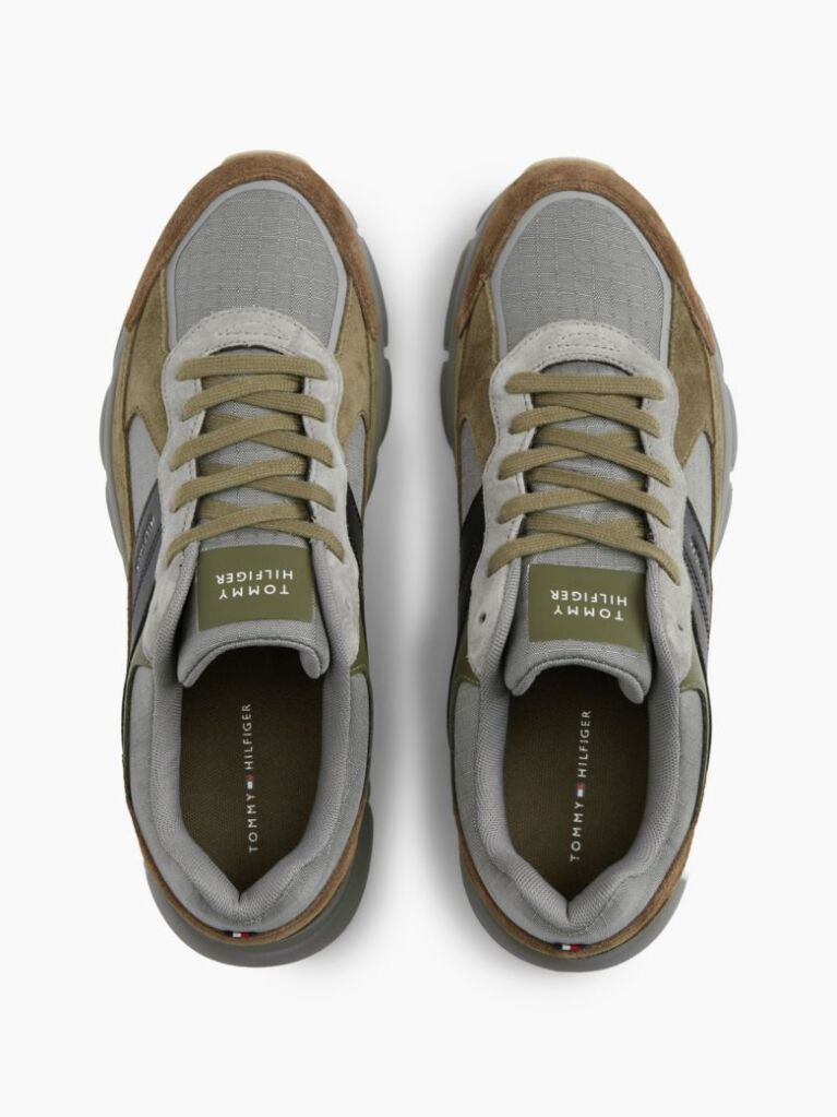 Grey Suede Mixed Texture Cleat Sneakers  Men
