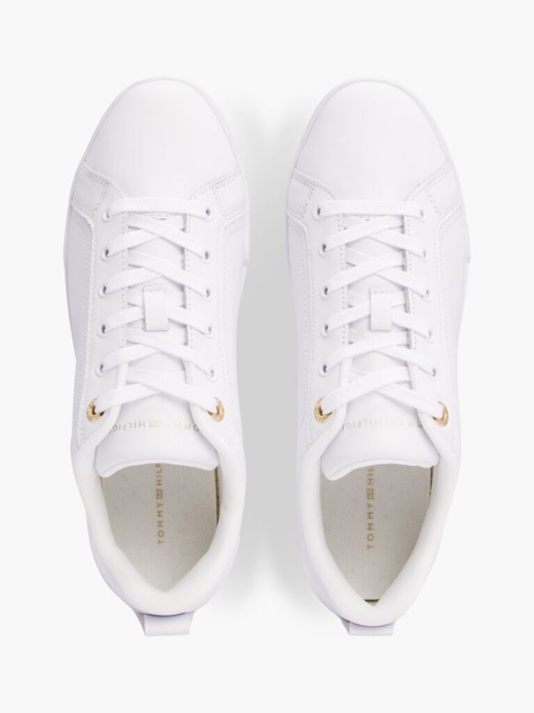 Άσπρο Δερμάτινα Sneakers Court  Γυναίκες
