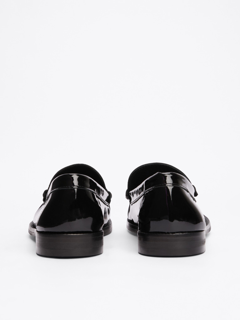 Black Patent Leather Loafers  Women