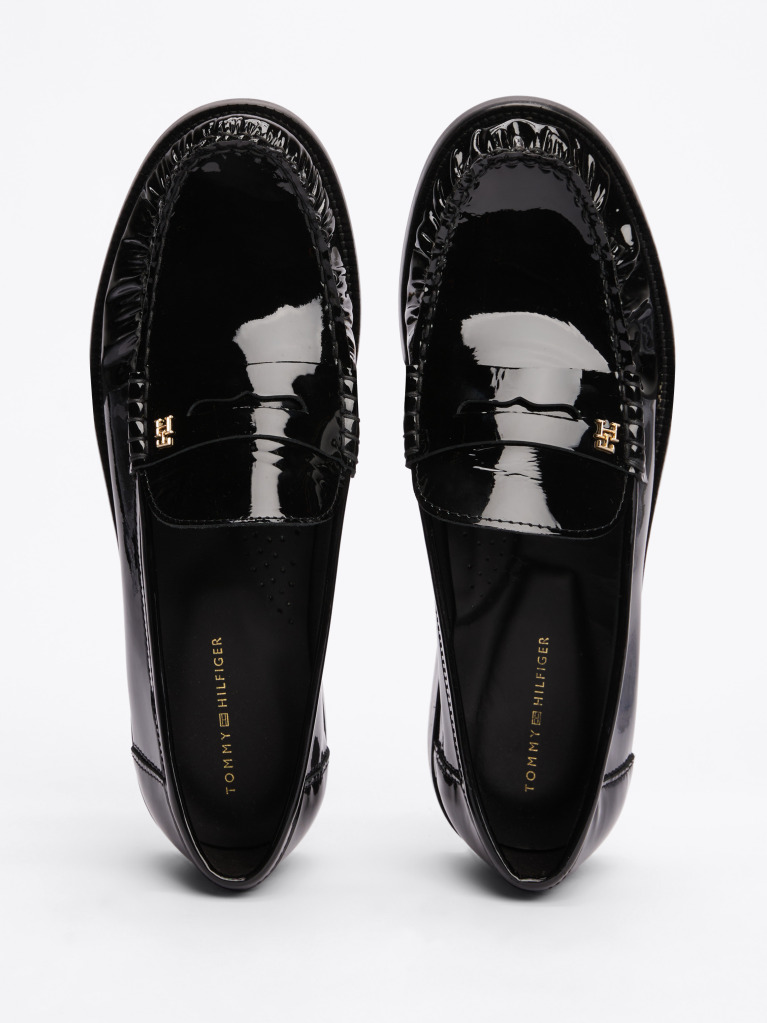 Black Patent Leather Loafers  Women
