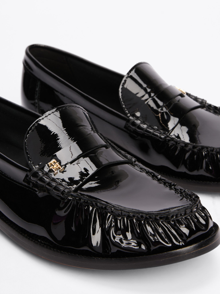 Black Patent Leather Loafers  Women