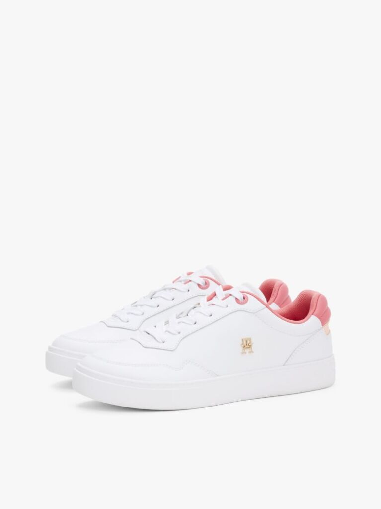 Άσπρο Δερμάτινα Sneakers Με Colour-Pop Λεπτομέρειες  Γυναίκες